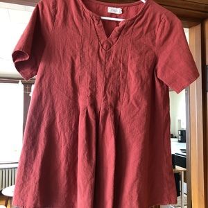 Roolee red/orange peplum top